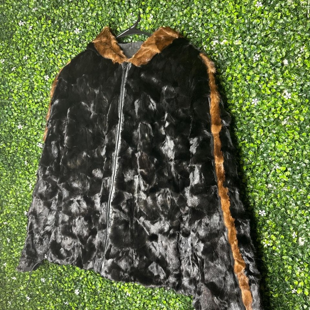 Rich Furs Dittrich Black And Brown Sections Mink Coat View 2